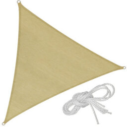 Tectake Shade Sail - Triangular With Uv Protection 50+, Water-Repellent - 4 X 4 X 4 M - Beige - thumbnail 1