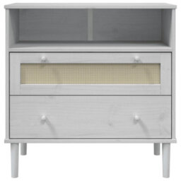 Walplus Sideboard Senja Rattan Look White 80X40X80 Cm Solid Wood Pine - thumbnail 5