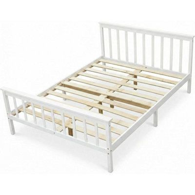 Elegant Double Bed Frame In Solid Pine Wood - image 1
