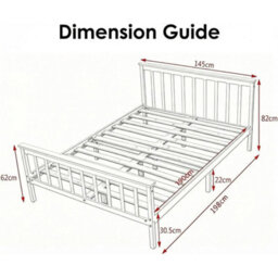 Elegant Double Bed Frame In Solid Pine Wood - thumbnail 2