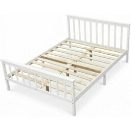 Elegant Double Bed Frame In Solid Pine Wood - thumbnail 1