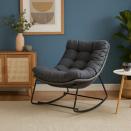 Home Republic Rocking Garden Lounge Chair With Stand Outdoor Patio Chair With Cushions For Balcony