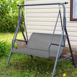 Garden Swing Seat Cover For Two And Three People, Waterproof Thick (600D) - 138 X 50 Cm, Grey. - thumbnail 2