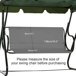 Garden Swing Seat Cover For Two And Three People, Waterproof Thick (600D) - 138 X 50 Cm, Grey. - thumbnail 4