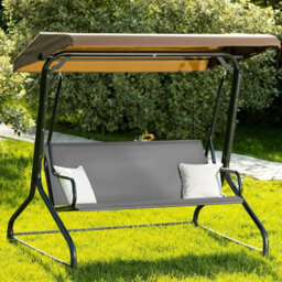 Garden Swing Seat Cover For Two And Three People, Waterproof Thick (600D) - 138 X 50 Cm, Grey. - thumbnail 7