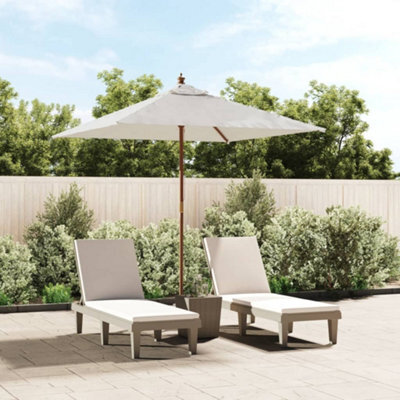 Berkfield Garden Parasol With Wooden Pole Sand 198X198X231 Cm - image 1