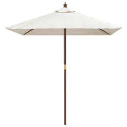Berkfield Garden Parasol With Wooden Pole Sand 198X198X231 Cm - thumbnail 3