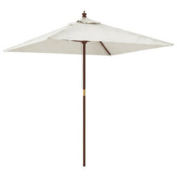 Berkfield Garden Parasol With Wooden Pole Sand 198X198X231 Cm - thumbnail 2