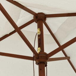 Berkfield Garden Parasol With Wooden Pole Sand 198X198X231 Cm - thumbnail 5