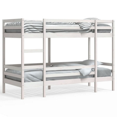 Berkfield Elegant Bunk Bed Without Mattress White 75X190 Cm Small Single Solid Wood Pine