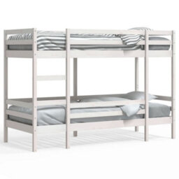 Berkfield Elegant Bunk Bed Without Mattress White 75X190 Cm Small Single Solid Wood Pine