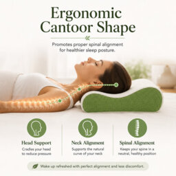 CHILIMILII Contoor Pillows Bamboo Memory Foam Anti Snore Orthopaedic Head Neck Back Support Bamboo Removable Cover - thumbnail 4