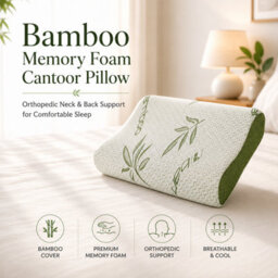 CHILIMILII Contoor Pillows Bamboo Memory Foam Anti Snore Orthopaedic Head Neck Back Support Bamboo Removable Cover - thumbnail 6