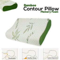 CHILIMILII Contoor Pillows Bamboo Memory Foam Anti Snore Orthopaedic Head Neck Back Support Bamboo Removable Cover