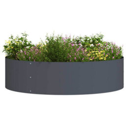 Berkfield Garden Planter Anthracite 80 X 80 X 20 Cm Steel - thumbnail 3