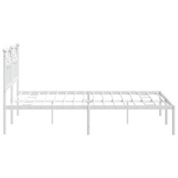 Berkfield Metal Bed Frame With Headboard White 150X200 Cm - thumbnail 6