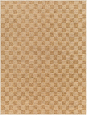 Livabliss Pismo Beach-Modern Yellow Tan Checkered In- & Outdoor Jute-Look Rug 120 X 170 Cm Easy Care, Non Shedding - image 1