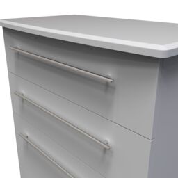 Bergamo Ready Assembled Matt Grey No Effect 4 Drawer Chest (H)1075mm (W)765mm (D)415mm - thumbnail 3
