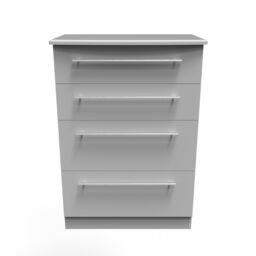 Bergamo Ready Assembled Matt Grey No Effect 4 Drawer Chest (H)1075mm (W)765mm (D)415mm - thumbnail 2