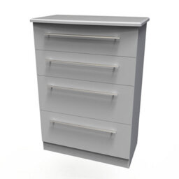 Bergamo Ready Assembled Matt Grey No Effect 4 Drawer Chest (H)1075mm (W)765mm (D)415mm - thumbnail 1