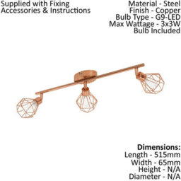 Modern Copper Geometric Ceiling Spot Light And Matching Wall Lights Set - thumbnail 2