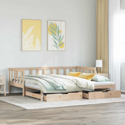 Walplus Daybed With Trundle And Drawers Without Mattress 90X200 Cm - image 1