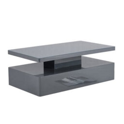Furniture in Fashion Quinton Glass Top High Gloss Coffee Table In Grey With Led - thumbnail 4