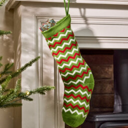 Dibor Traditional Festive Zig Zag Knitted Xmas Gift Decoration Christmas Stocking For Kids