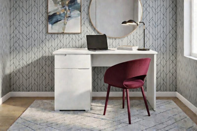 Amos Mann Furniture Cellini Small White Gloss Computer Desk Office Workstation - image 1