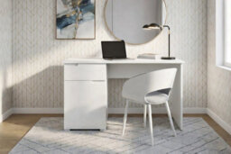 Amos Mann Furniture Cellini Small White Gloss Computer Desk Office Workstation - thumbnail 3