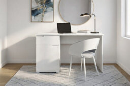 Amos Mann Furniture Cellini Small White Gloss Computer Desk Office Workstation - thumbnail 2