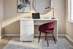 Amos Mann Furniture Cellini Small White Gloss Computer Desk Office Workstation - thumbnail 5