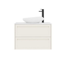 Royal Bathrooms Royal Bathroom Elmore 800mm Classic White Wall Mounted Countertop Bathroom Vanity Unit 2 Drawer With Nova Basin - thumbnail 7