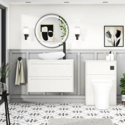 Royal Bathrooms Royal Bathroom Elmore 800mm Classic White Wall Mounted Countertop Bathroom Vanity Unit 2 Drawer With Nova Basin - thumbnail 5