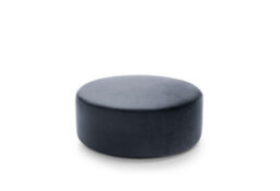 Abakus Direct Chicago Velvet Large Swivel Footstool In Dark Grey - thumbnail 2