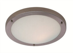 Luminosa Lighting Luminosa Rondo Led 24 Light Flush Ceiling Light Brushed Steel, Opal Glass Ip44