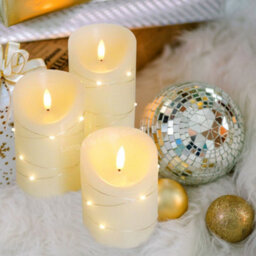 Long Life Lamps Company Set Of 3 Usb Rechargeable Led Wax Coiled Fairy Flameless Candles With Remote Control Wax05 - thumbnail 9