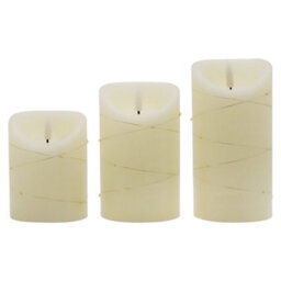 Long Life Lamps Company Set Of 3 Usb Rechargeable Led Wax Coiled Fairy Flameless Candles With Remote Control Wax05 - thumbnail 3