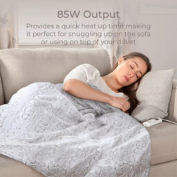 Carmen Electric Heated Throw Blanket White Fleece 160X130Cm With 9 Heat Settings - thumbnail 3