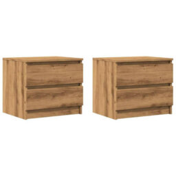 Berkfield Bedside Cabinets 2 Pcs Artisan Oak 50X40X43.5 Cm Engineered Wood - thumbnail 2