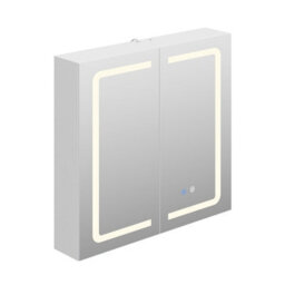 Living And Home Double-Door Wall Mounted Bathroom Mirror Cabinet With Led Lighting And Shaver Socket - thumbnail 4
