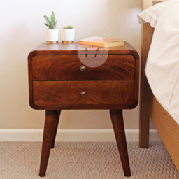 Tapromis Scandi Nordic Wooden Bedside Cabinet With Drawers - thumbnail 3