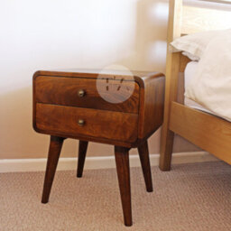 Tapromis Scandi Nordic Wooden Bedside Cabinet With Drawers - thumbnail 4