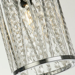 Lighting Collection Chrome Cut Jewelled Easy Fit Shade - thumbnail 3