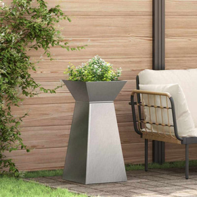 Berkfield Garden Pillar Planter With Bowl 35X35X73 Cm Stainless Steel - image 1