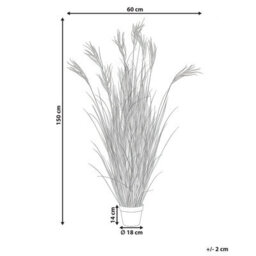 Wyld And Coco Fox Tail Artificial Plant In Black Pot - 150 Cm, Green With Golden Plumes - thumbnail 4