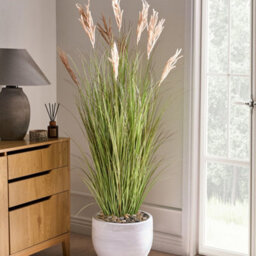 Wyld And Coco Fox Tail Artificial Plant In Black Pot - 150 Cm, Green With Golden Plumes - thumbnail 2