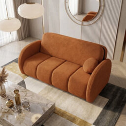 Viva Comfy Iv Sofa Bed With Storage Compartment Particle Board Metal Legs Wooden Frame 172X103X85Cm Orange - thumbnail 1