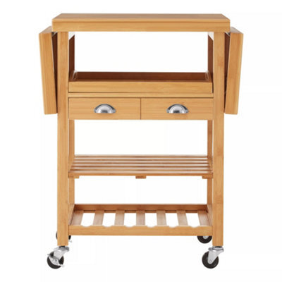 Orsina Versatile Bamboo Kitchen Trolley, Contemporary Garden Drinks Trolley, Durable Kitchen Trolley On Wheels - image 1