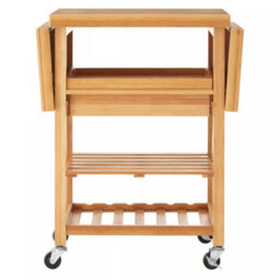 Orsina Versatile Bamboo Kitchen Trolley, Contemporary Garden Drinks Trolley, Durable Kitchen Trolley On Wheels - thumbnail 4